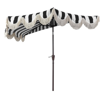 Beverly 9 ft. Designer Classic Scalloped Fringe Half Market Patio Umbrella